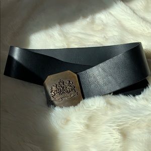 Rugby by Ralph Lauren Black Leather Belt Wide EUC
